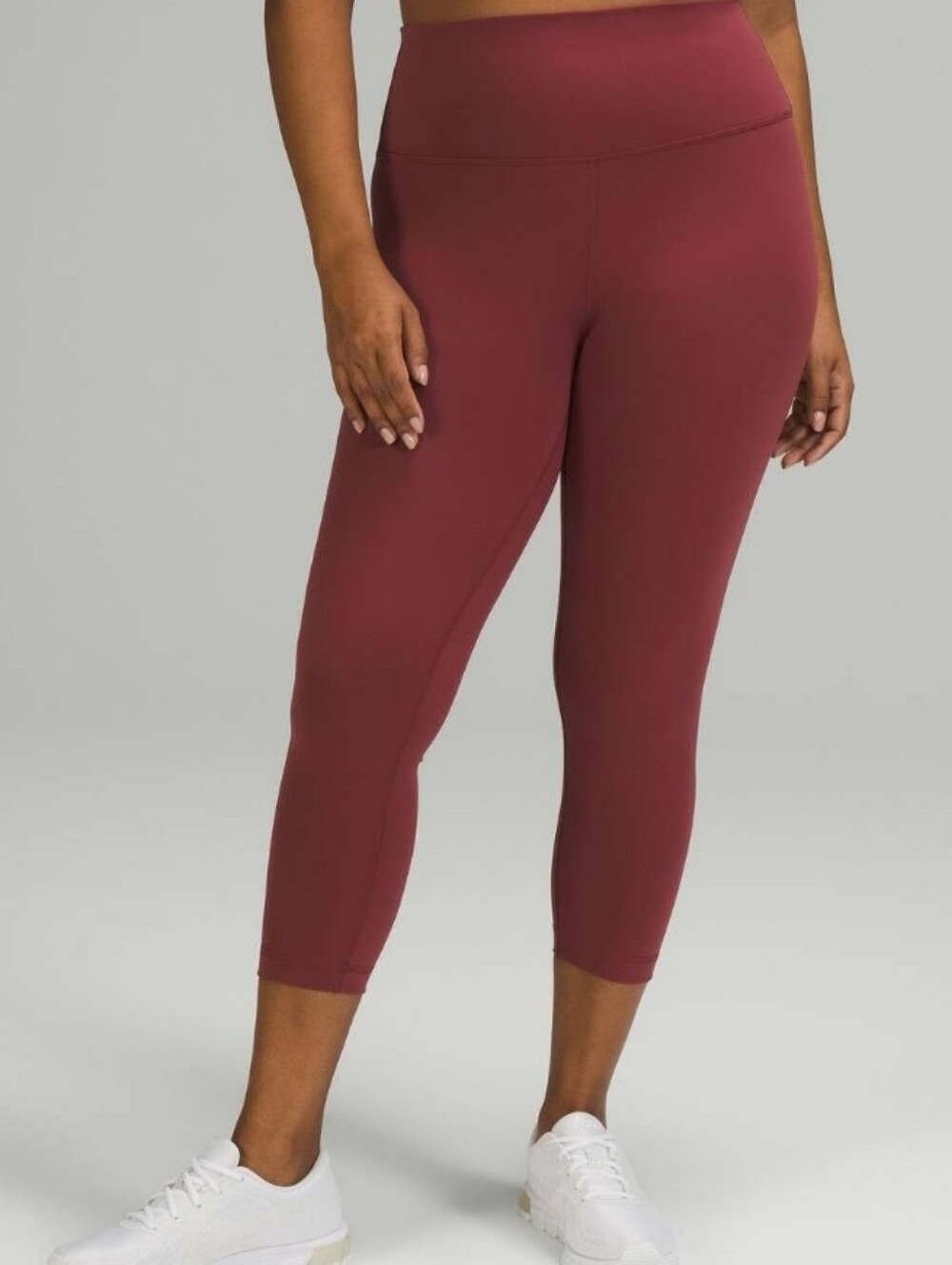 Lululemon Wunder Train High Rise Crop Leggings 23" Size 0 Burgundy Mulled Win